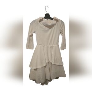 Joyfolie Cream Tiered Formal Dress with Beaded Shoulder Accents